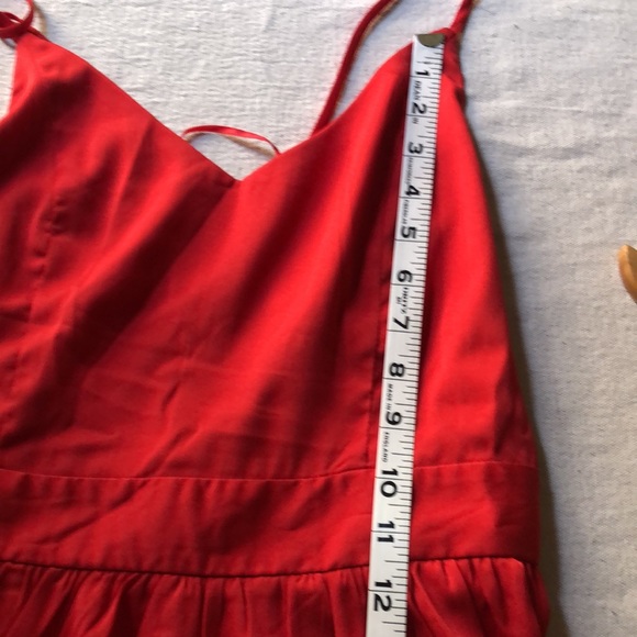 Tobi Long Red Maxi Dress Cross Straps Back Thin Straps - S - Picture 7 of 10
